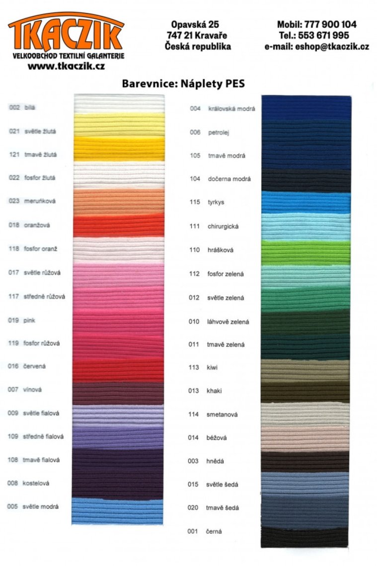 Elastické náplety cár PES 15x80cm