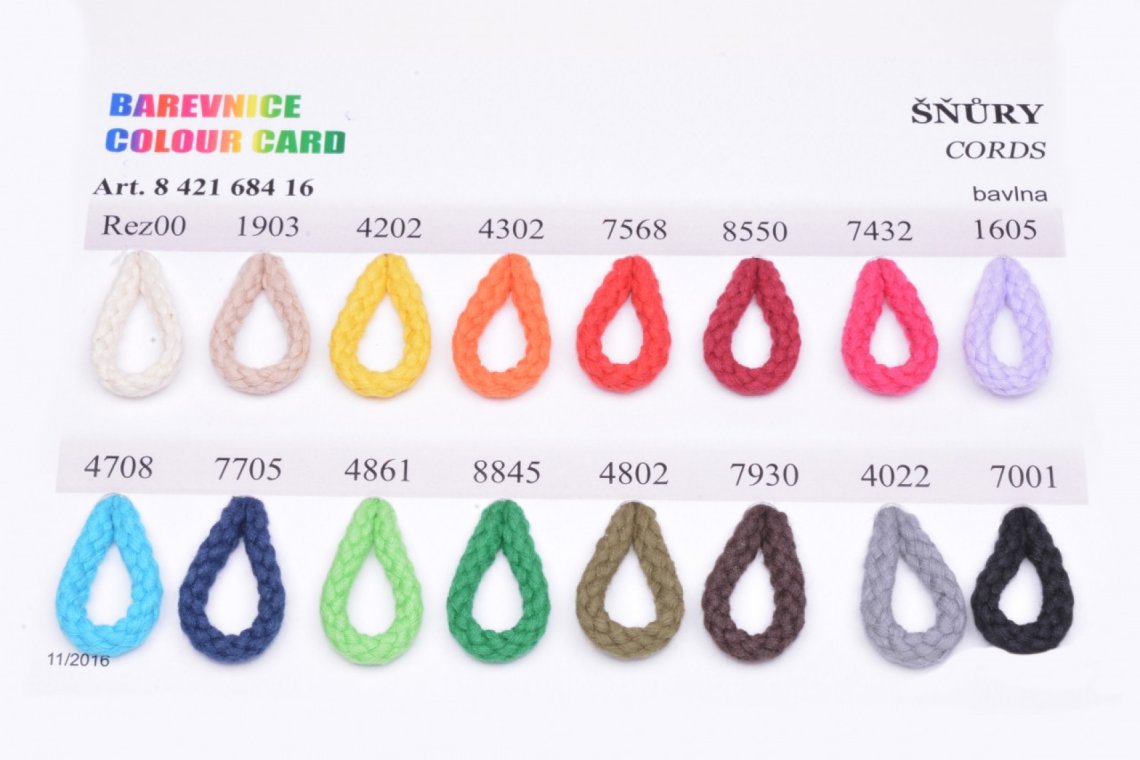 Šnůra oděvní BAVLNA P684 Ø 6mm