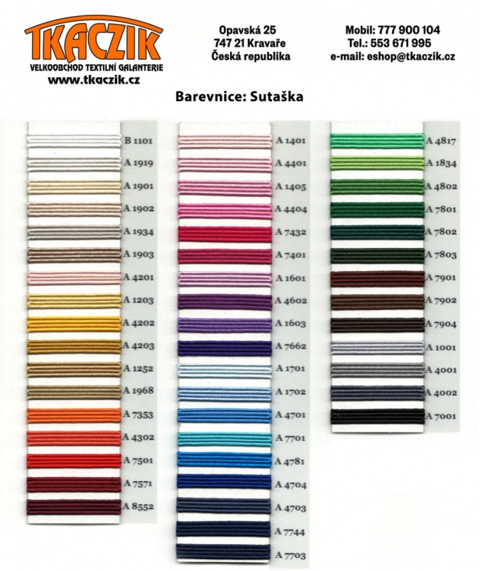 Sutaška viskozová šíře 3mm