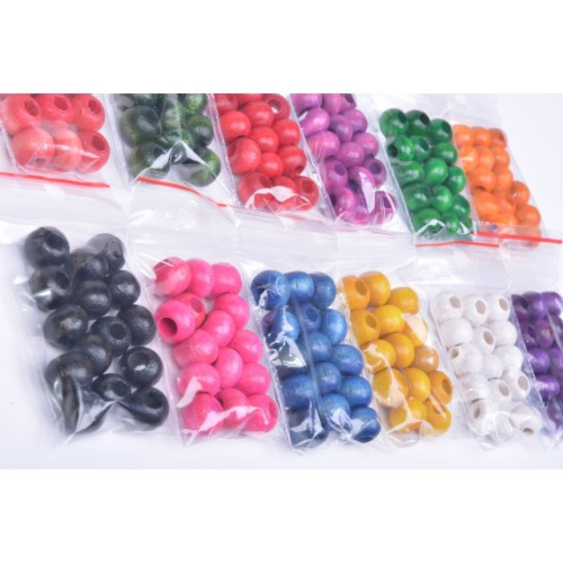 Korálky dřevěné 18 vel.10mm balení 5g