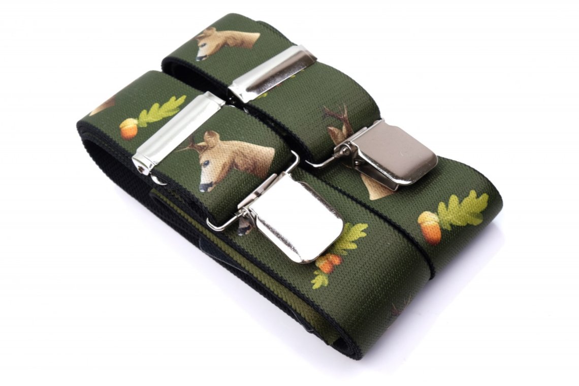 Šle pánské vzor Y šíře 40mm /120cm myslivecký potisk 02