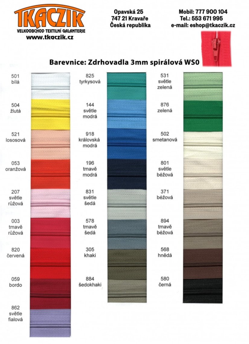 Zdrhovadlo 3mm WS0 14cm spirálové nedělitelné