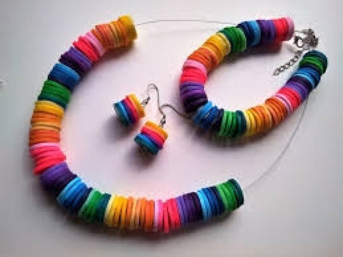 Korálky ozdobné 7708 FIMO kroužky délka 40cm