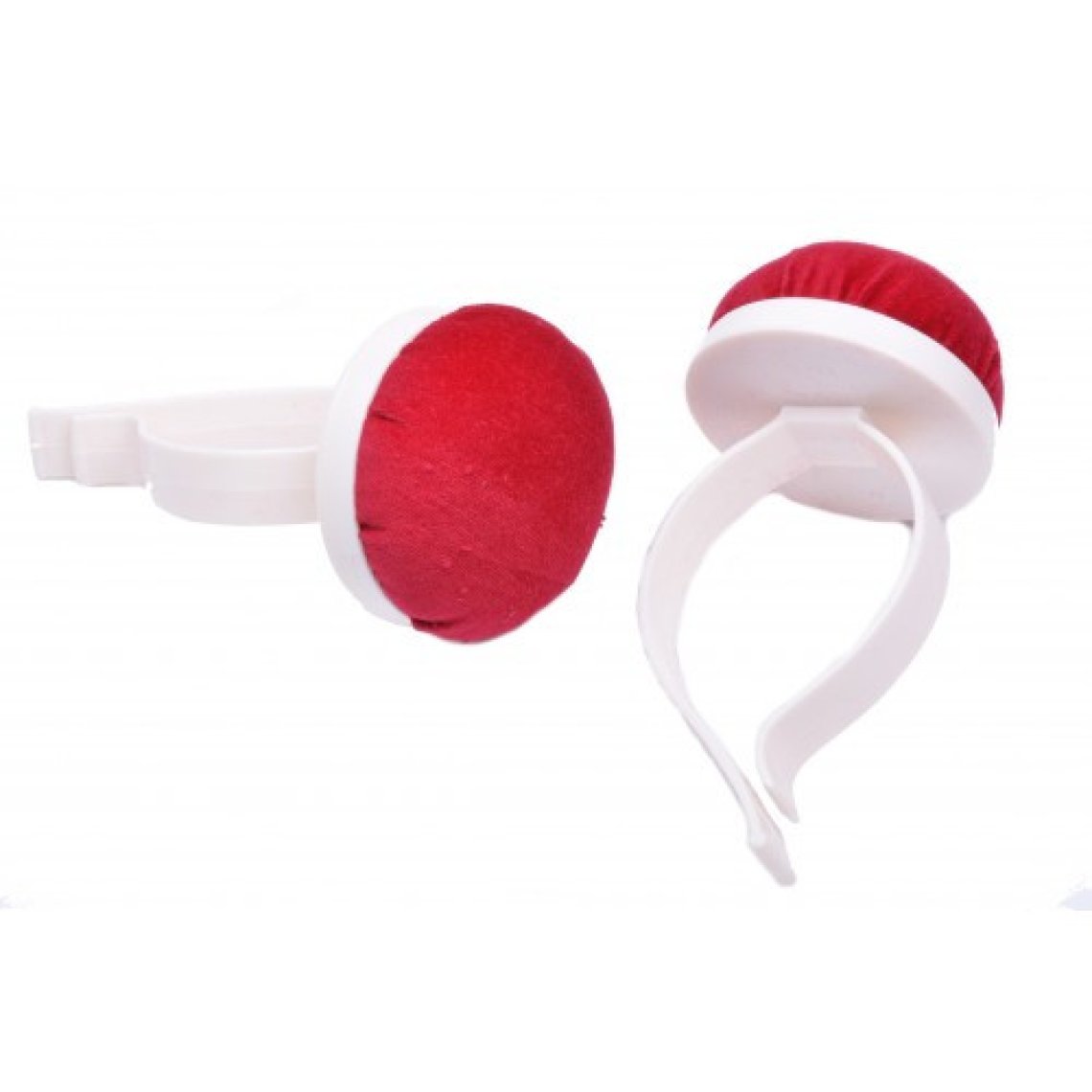 Jehelníček na ruku plastový červený semiš