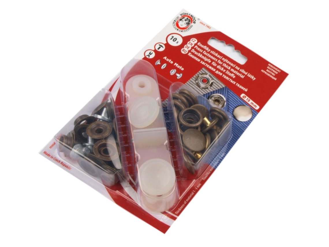 Auto moto Ø15mm karta 10ks hladký 