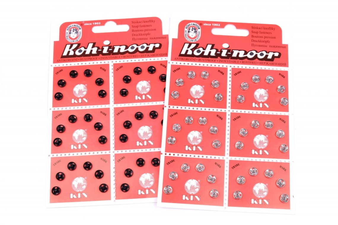 Stiskací knoflíky KIN vel.0 - 6mm karta 36ks