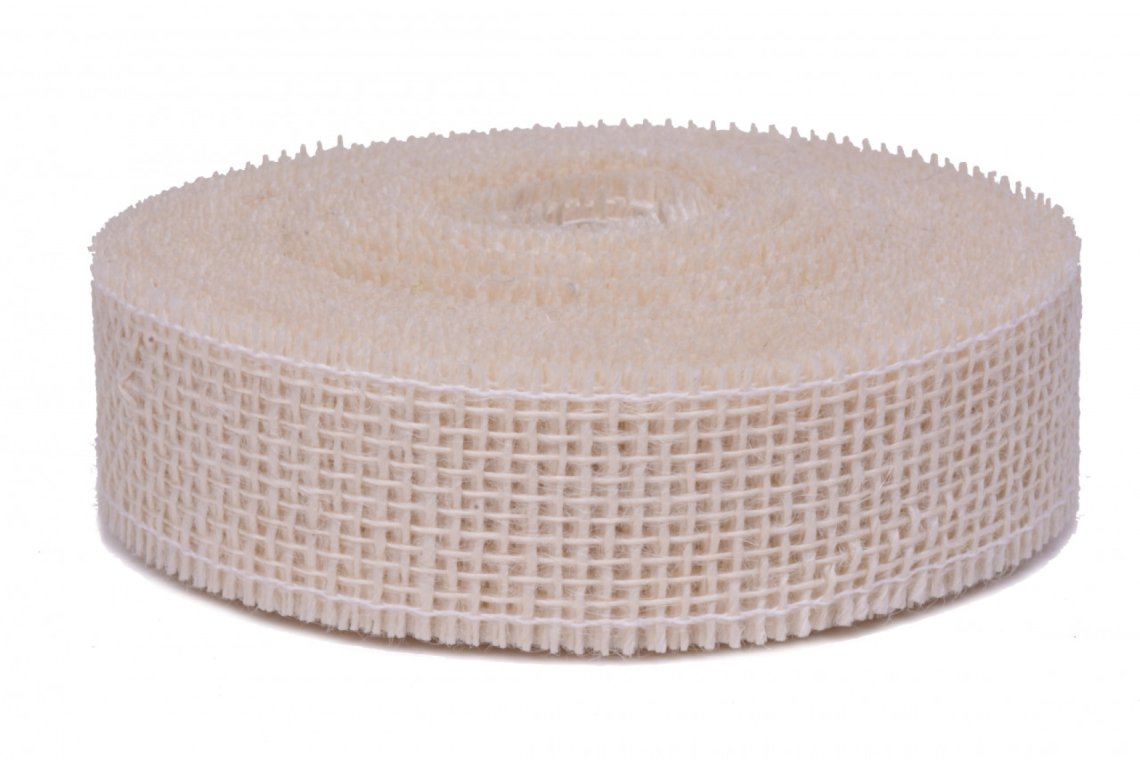 Stuha jutová 102 bělená šíře 50mm