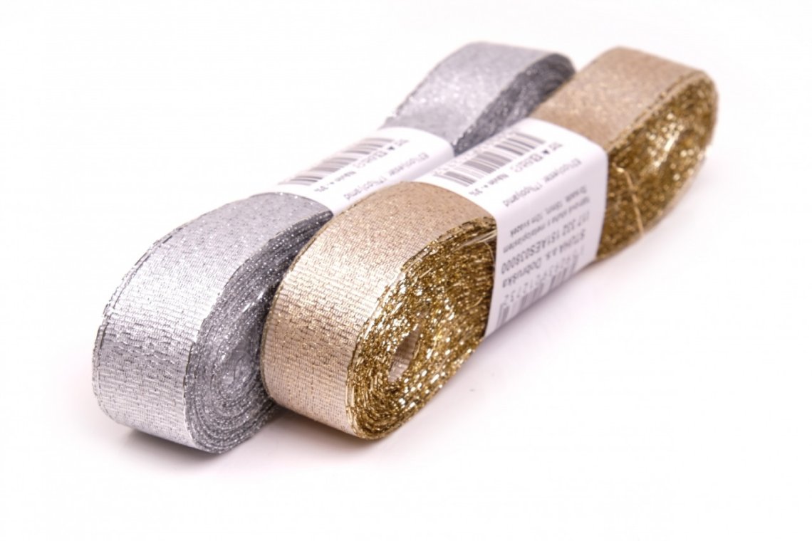 Stuha torsade lurexová  šíře 15mm svazek 10m