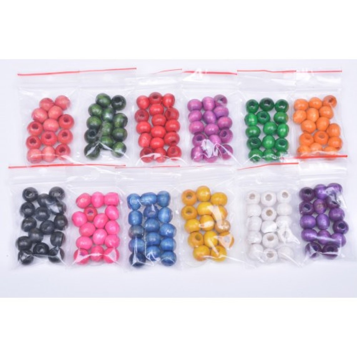 Korálky dřevěné 18 vel.10mm balení 5g