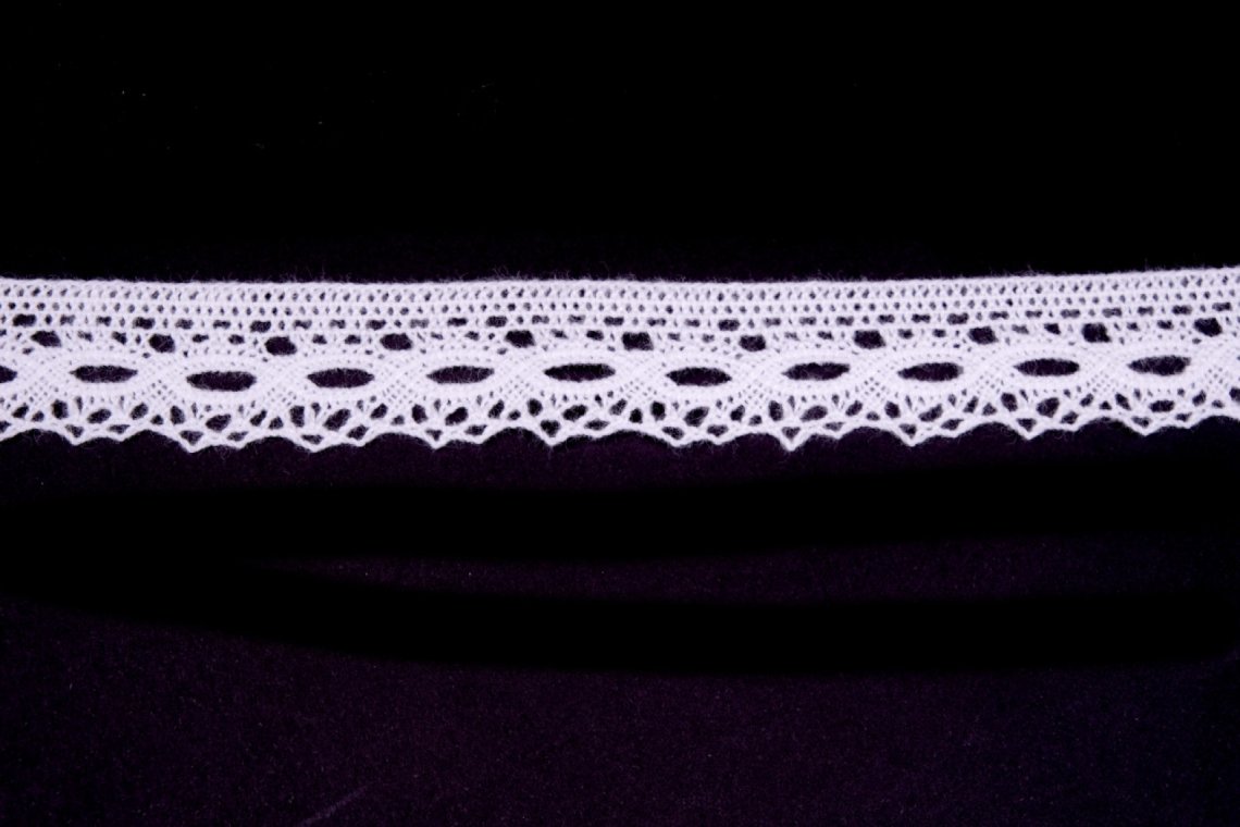 Krajka bavlněná 82337 paličkovaná šíře 22mm bílá