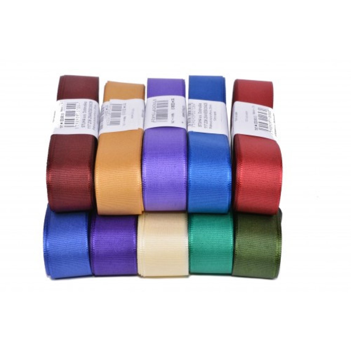 Stuha taftová šíře 20mm svazek 10m tmavý mix barev