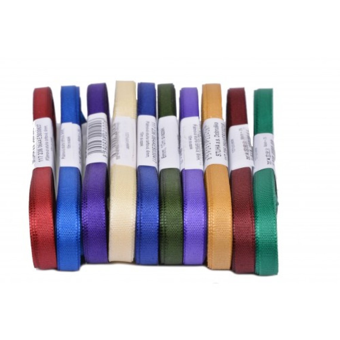 Stuha taftová šíře 6mm svazek 10m tmavý mix barev