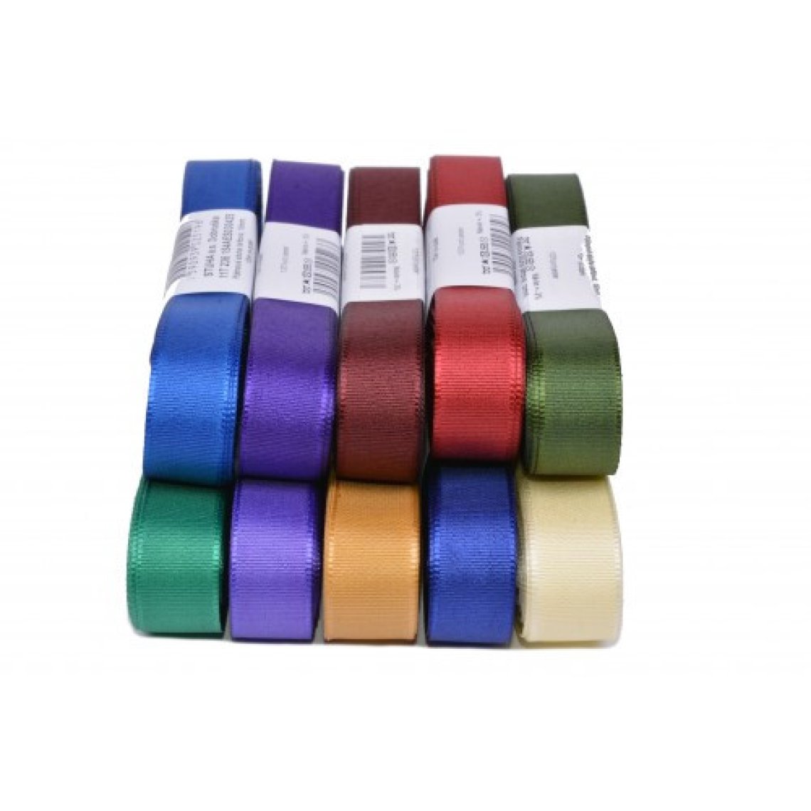 Stuha taftová šíře 15mm svazek 10m tmavý mix barev
