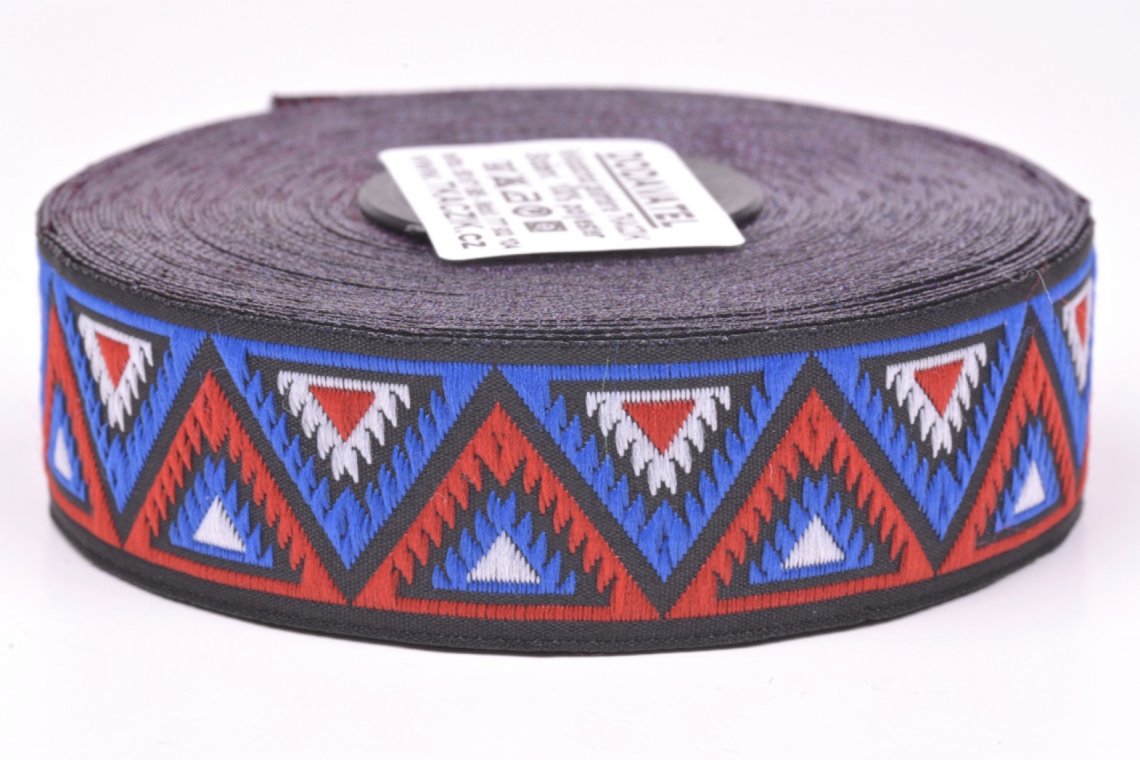 Lemovka indián pyra 915/V9 šíře 25mm modro-červená