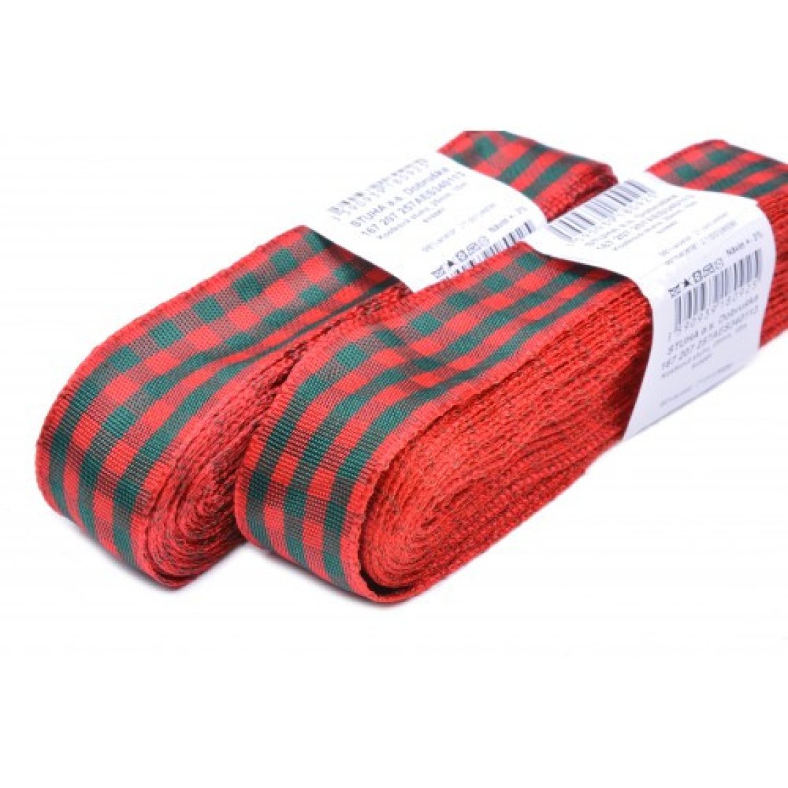Stuha kostka V 207 šíře 25mm svazek 10m červeno-zelená