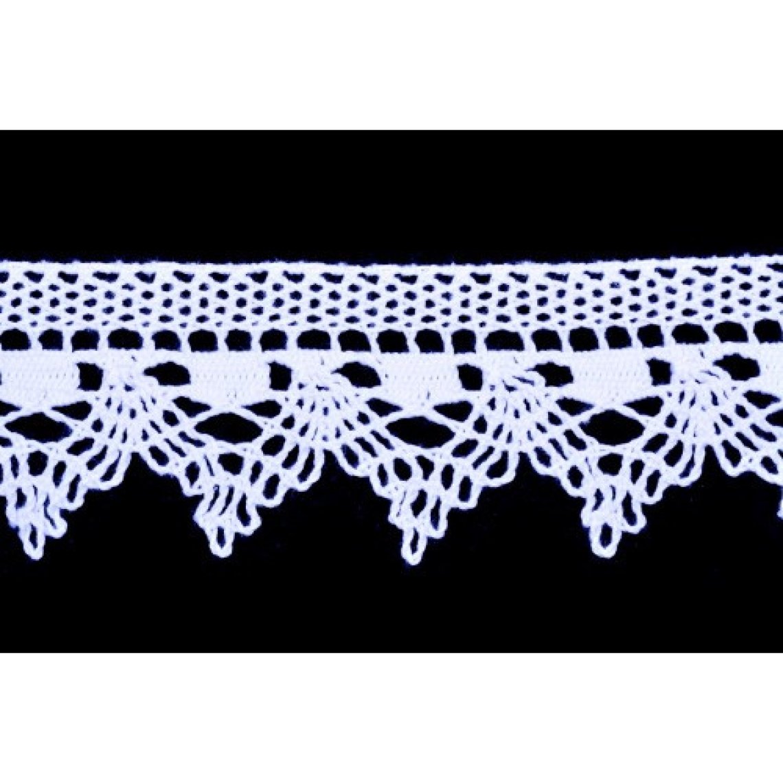Krajka bavlněná 75145 paličkovaná šíře 50mm bílá