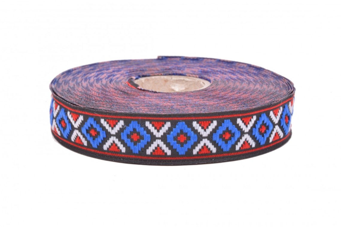 Lemovka indián 914/V9 šíře 16mm modrá-červená
