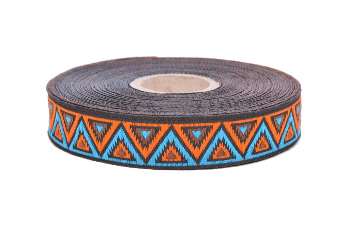 Lemovka indián pyra 915/V10 šíře 16mm tyrkys-hnědá