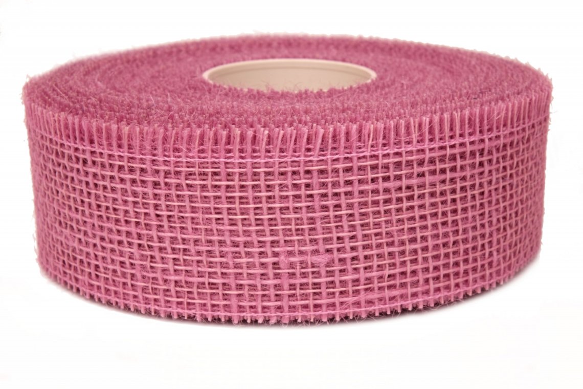 Stuha jutová 108 starorůžová šíře 50mm