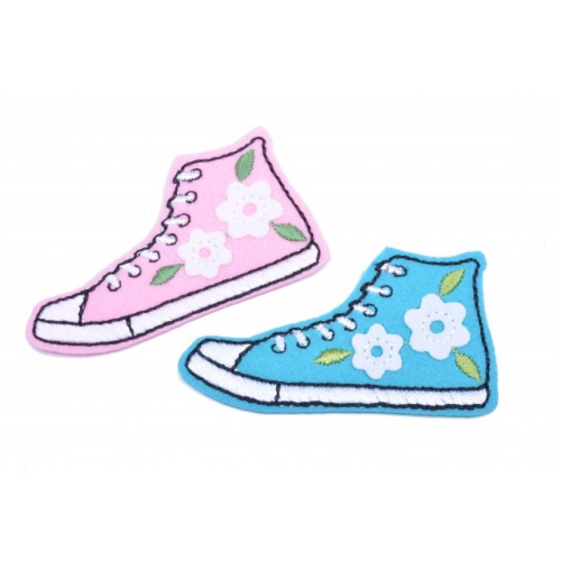 Aplikace nažehlovací 2224 bota s květinou vel.6,7x3,5cm