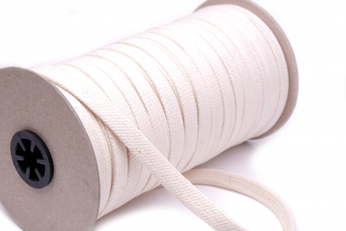 Šnůra oděvní dutinka BAVLNA režná šíře 12mm