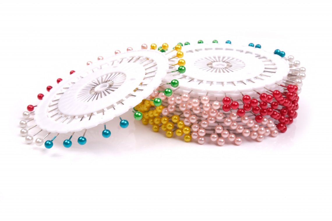 Špendlík plastová hl. 30ks kruh délka 55mm mix barev