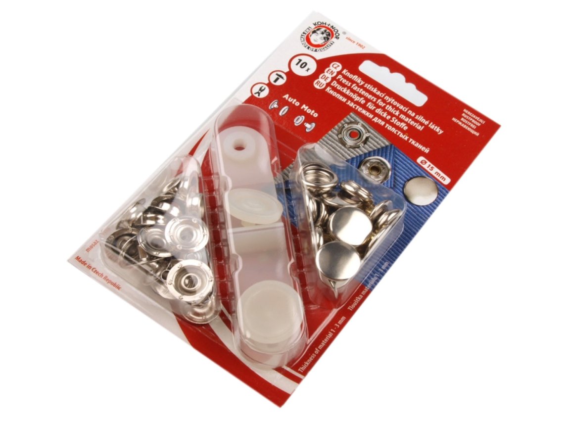 Auto moto Ø15mm karta 10ks NIKL