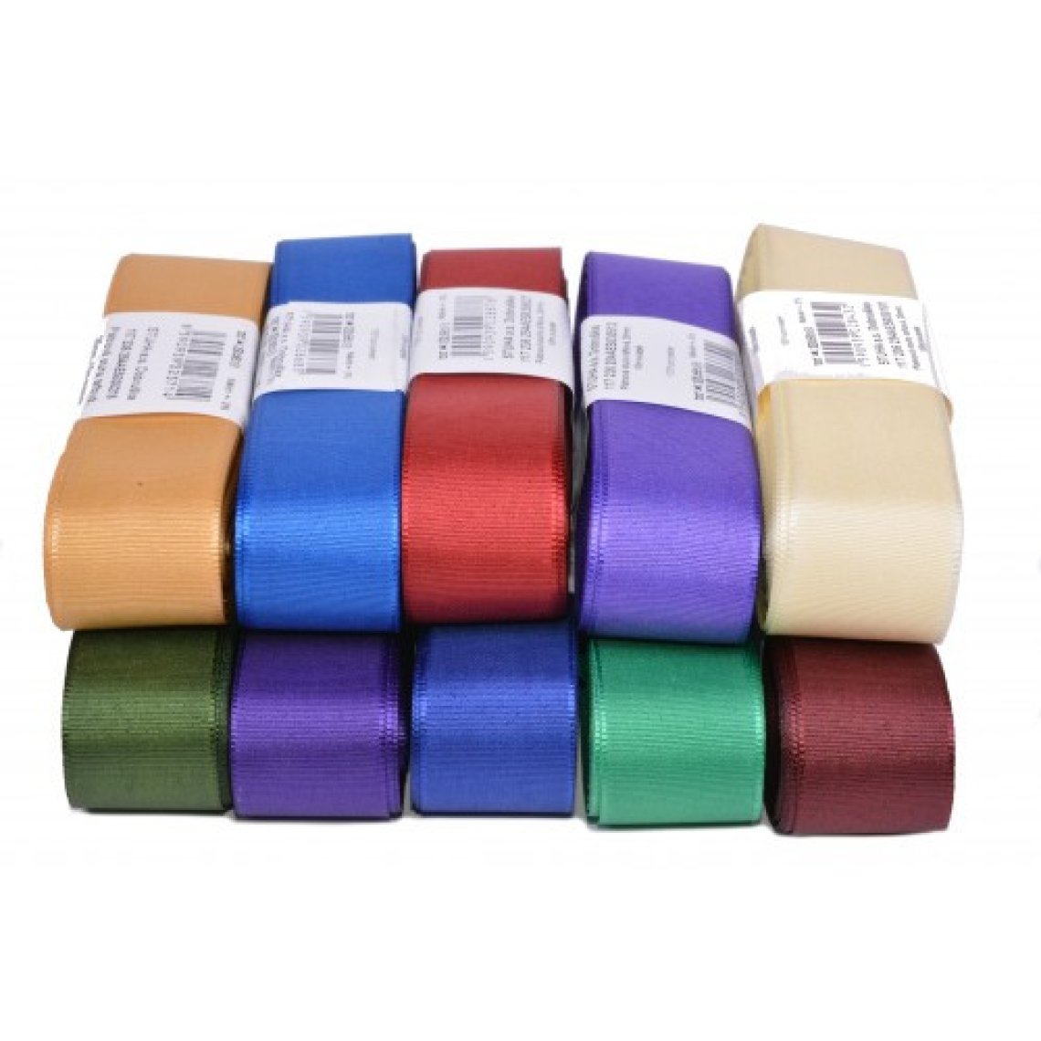 Stuha taftová šíře 25mm svazek 10m tmavý mix barev