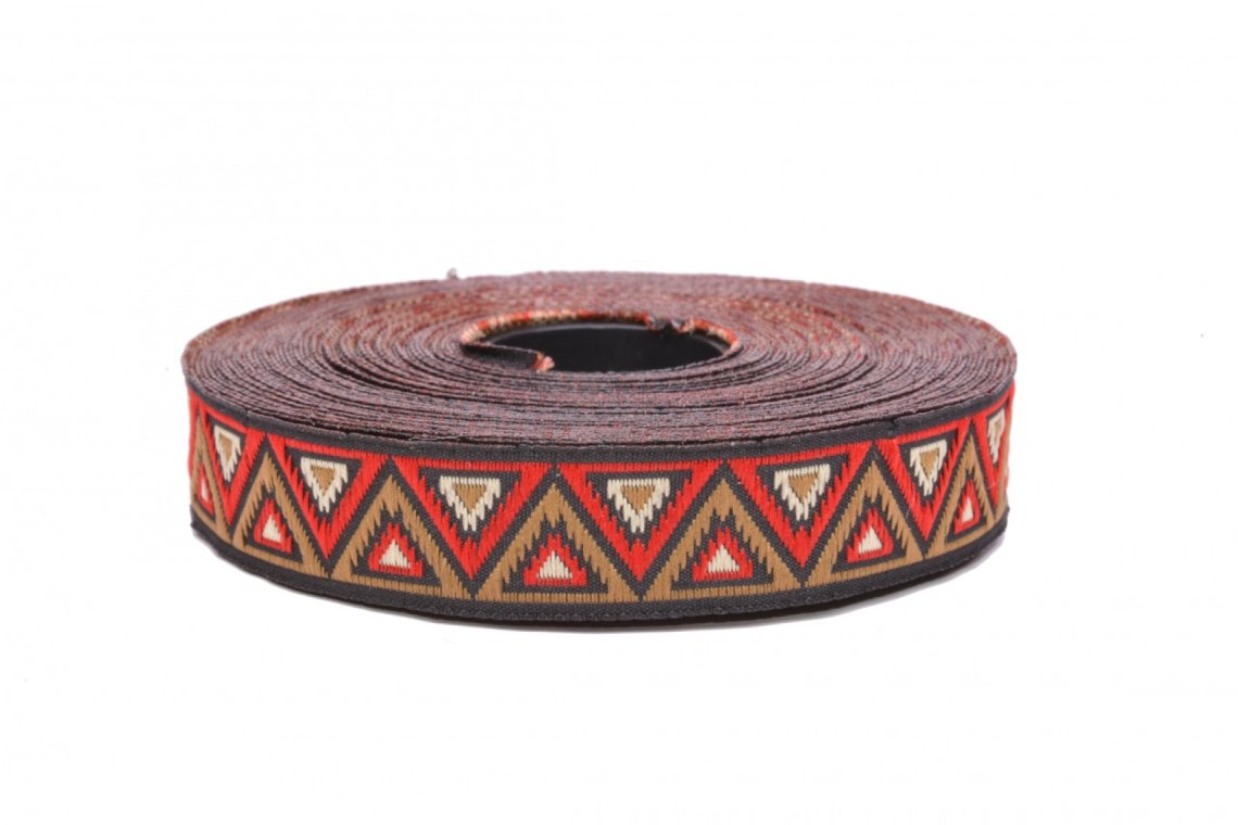 Lemovka indián pyra 915/V1 šíře 16mm hnědo-červená