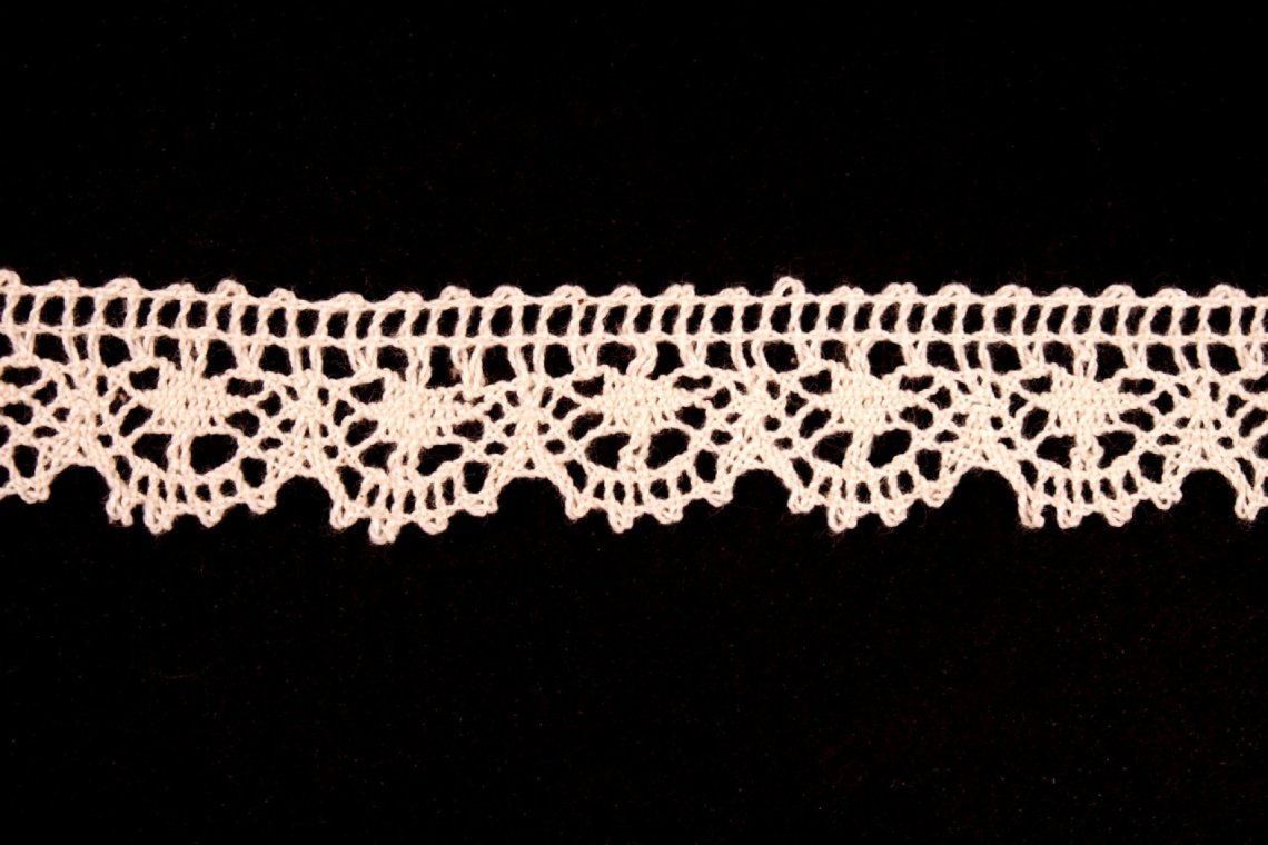 Krajka bavlněná 75088 paličkovaná šíře 27mm režná