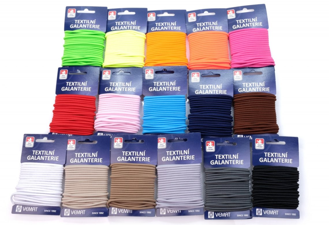 Pruženka klobouková V karta 5m šíře 3mm