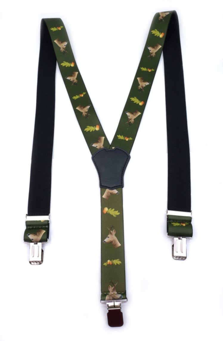 Šle pánské vzor Y šíře 40mm /120cm myslivecký potisk 02