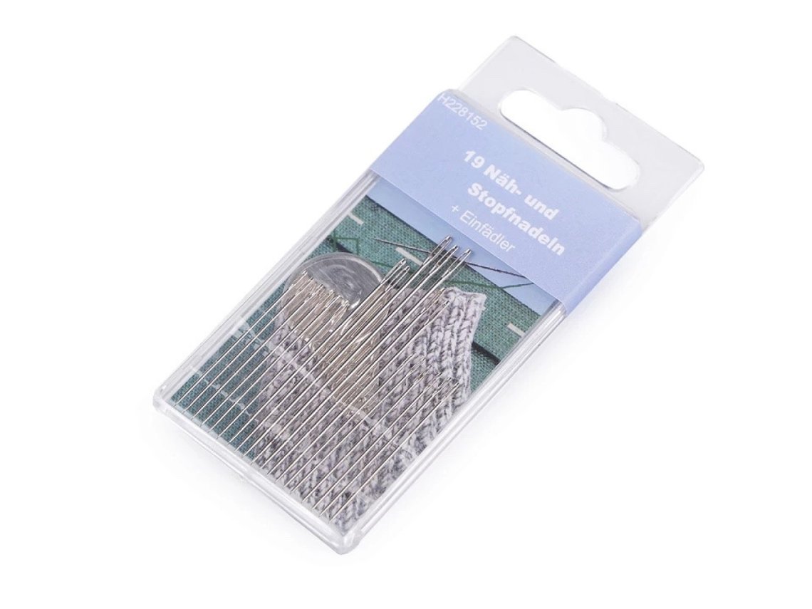 Jehly DE šicí a látací 19 jehel + navlékač