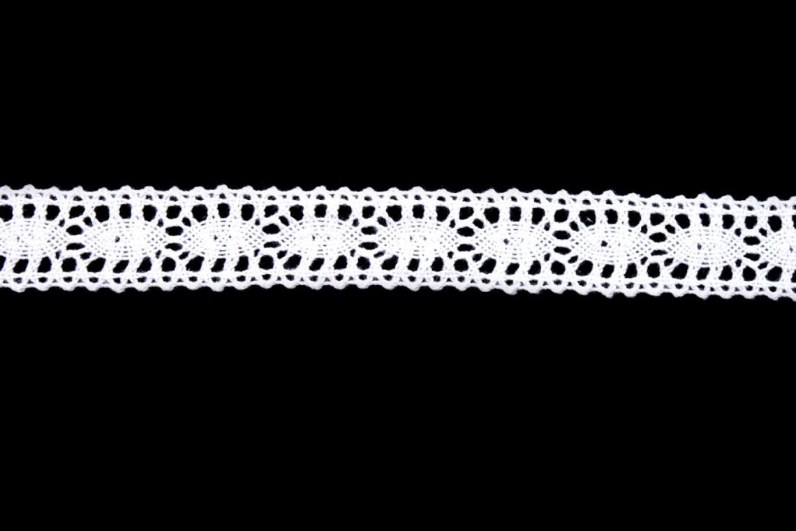 Krajka bavlněná 75393 paličkovaná šíře 22mm bílá