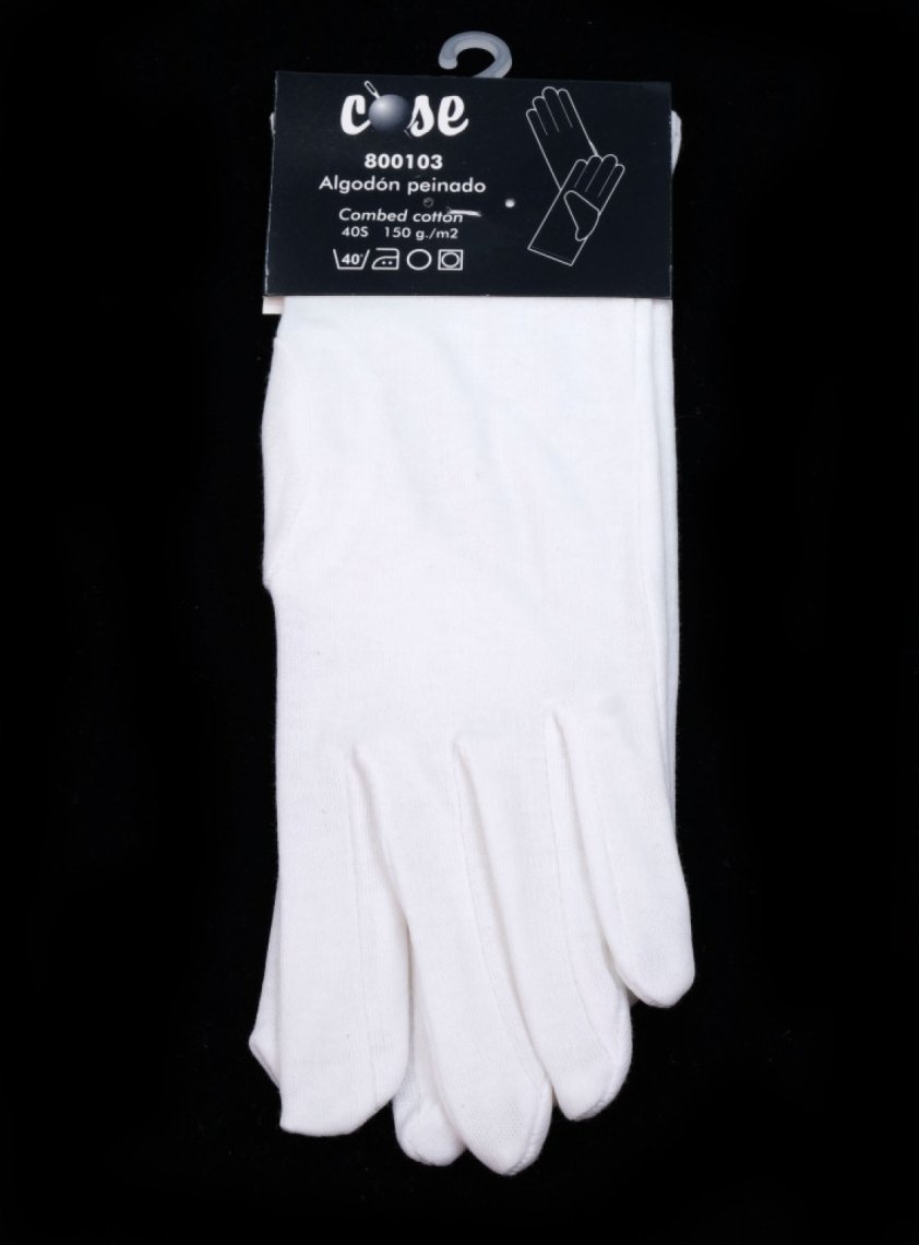 Rukavice společenské pánské BAVLNA bílé