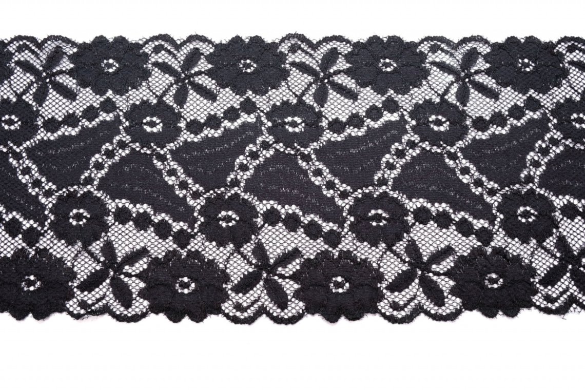 Krajka elastická 6611 šíře 15,5cm černá